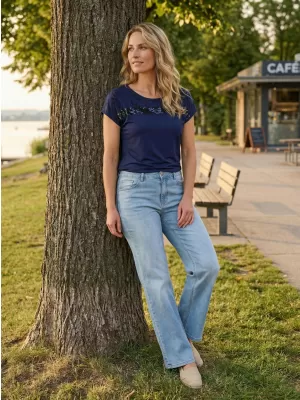 Damen-T-Shirt KIXMI ROSELLA DUNKELBLAU