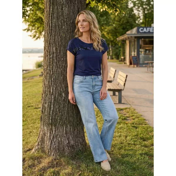  Damen-T-Shirt KIXMI ROSELLA DUNKELBLAU 