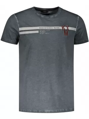 Herren-T-Shirt KIXMI RICKY DUNKELGRAU
