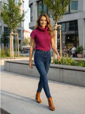 Damen-Strickweste KIXMI RAISA BURGUND