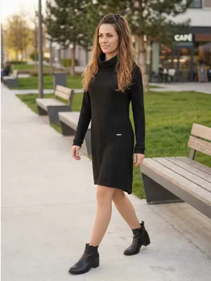 Sweatshirt-Kleid für Damen KIXMI RIVA SCHWARZ