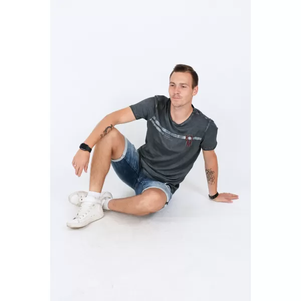  Herren-T-Shirt KIXMI RICKY DUNKELGRAU 