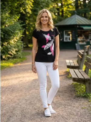 Damen-T-Shirt ALTISPORT ALW178122 SCHWARZ ROSA
