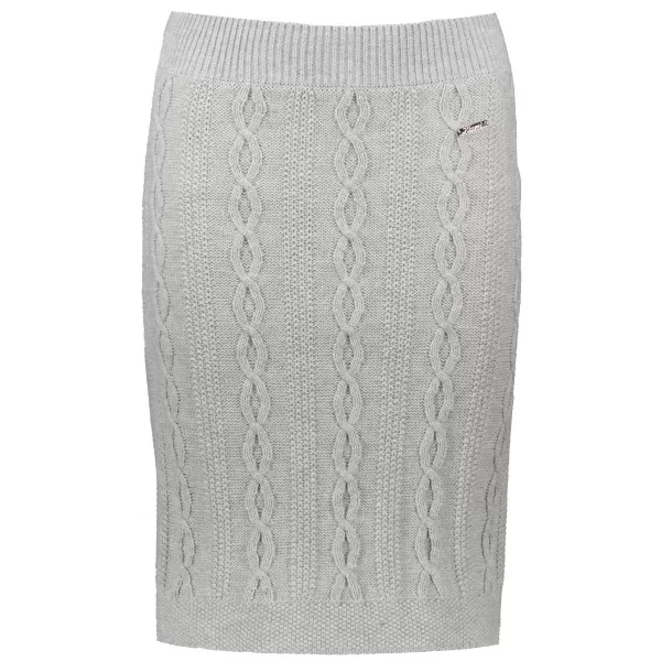  Strickrock für Damen KIXMI RUTH HELLGRAU MELIERT 