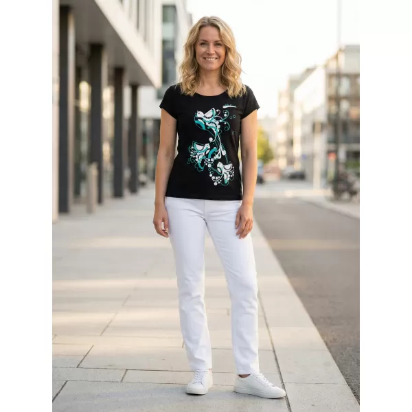  Damen-T-Shirt ALTISPORT ALW179122 SCHWARZ UND BLAU 