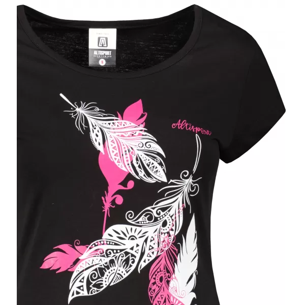  Damen-T-Shirt ALTISPORT ALW178122 SCHWARZ ROSA 