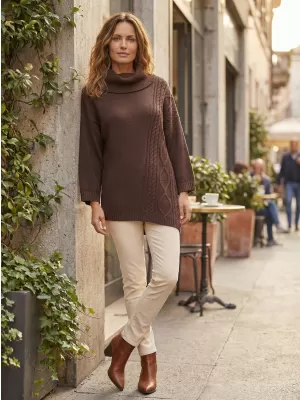 Damenpullover KIXMI ROSLIN BRAUN