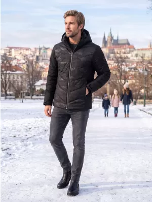 Herren-Winterjacke KIXMI RIPLEY SCHWARZ