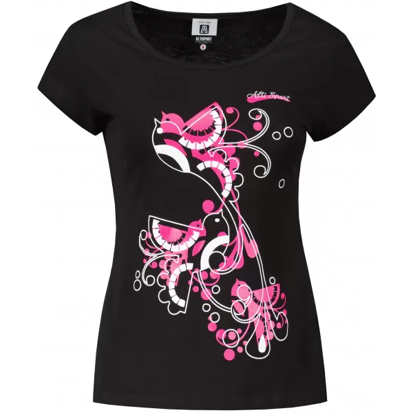  Damen-T-Shirt ALTISPORT ALW179122 SCHWARZ ROSA 
