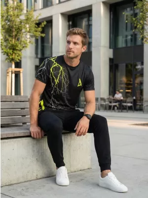 Premium-T-Shirt für Herren ALTISPORT VOJ/ALM004TR01 SCHWARZ UND GELB