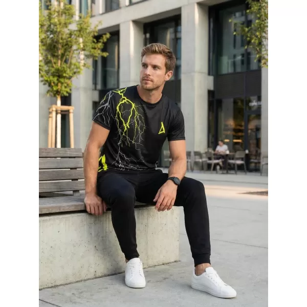  Premium-T-Shirt für Herren ALTISPORT VOJ/ALM004TR01 SCHWARZ UND GELB 