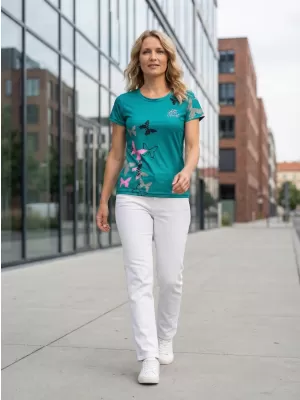Hochwertiges Funktions-T-Shirt für Damen ALTISPORT VOJ/ALW002TR01 SMARAGD/HELLROSA