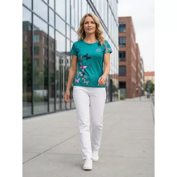  Hochwertiges Funktions-T-Shirt für Damen ALTISPORT VOJ/ALW002TR01 SMARAGD/HELLROSA 