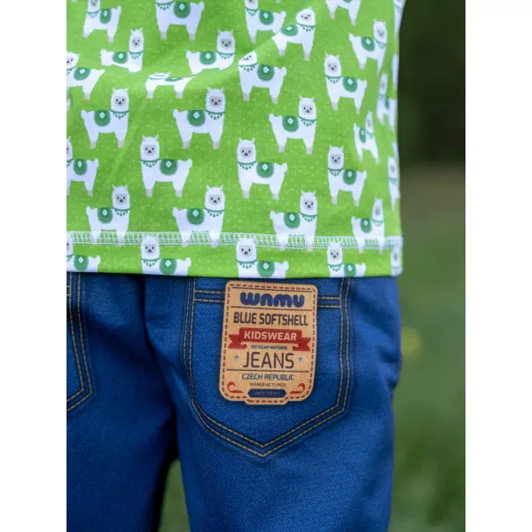 Langes Kinder -Shirt für Kinder WAMU LAMY NA PASTVĚ GRÜN 