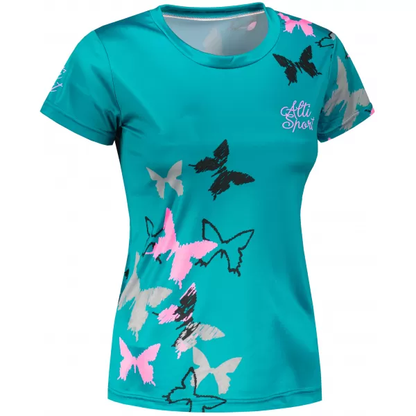  Hochwertiges Funktions-T-Shirt für Damen ALTISPORT VOJ/ALW002TR01 SMARAGD/HELLROSA 