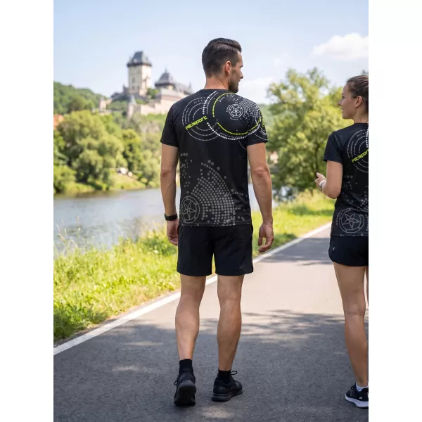  Premium-T-Shirt für Herren ALTISPORT VOJ/ALM003TR01 SCHWARZ UND GELB 