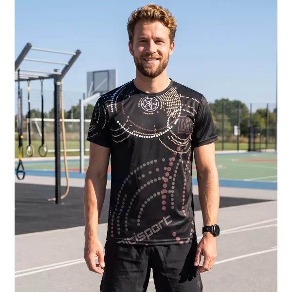  Premium-T-Shirt für Herren ALTISPORT VOJ/ALM003TR01 SCHWARZ BRAUN 