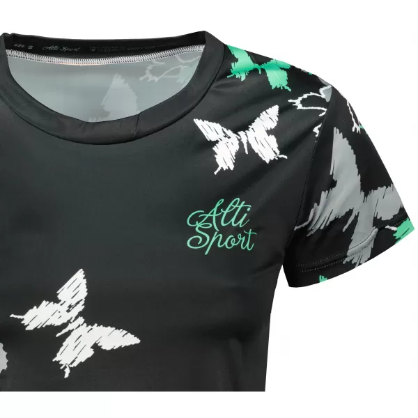  Hochwertiges Funktions-T-Shirt für Damen ALTISPORT VOJ/ALW002TR01 SCHWARZ/TÜRKIS 