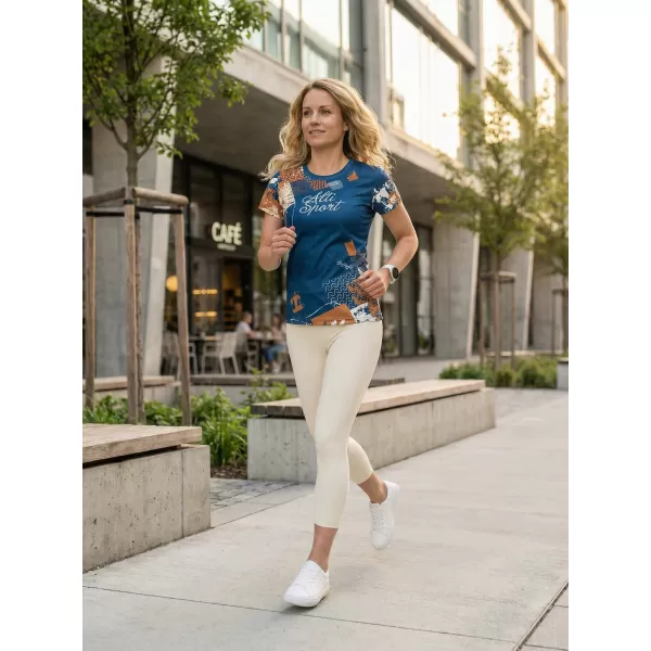  Hochwertiges Funktions-T-Shirt für Damen ALTISPORT VOJ/ALW009TR01 MARINE/BRAUN 