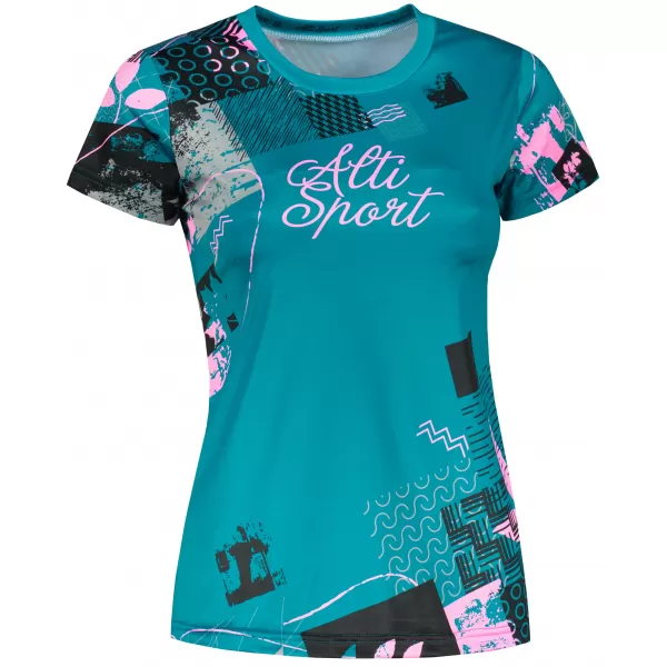  Hochwertiges Funktions-T-Shirt für Damen ALTISPORT VOJ/ALW009TR01 PETROL/HELLROSA 