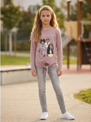 Mädchen-T-Shirt mit langen Ärmeln SAM 73 VADANIA KT 505 ALTE ROSE