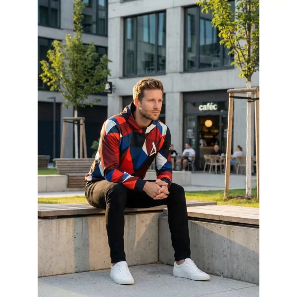 Premium-Sweatshirt für Herren ALTISPORT VOJ/ALM007MI01 MARINEBLAU/ROT 