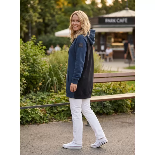  Erweitertes Damen-Sweatshirt mit Kapuze SAM 73 TRUDY WM 782 STAHLBLAU 