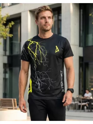 Premium-T-Shirt für Herren ALTISPORT VOJ/ALM004TR01 SCHWARZ UND GELB