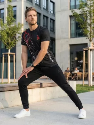 Premium-T-Shirt für Herren ALTISPORT VOJ/ALM004TR01 SCHWARZ UND ROT