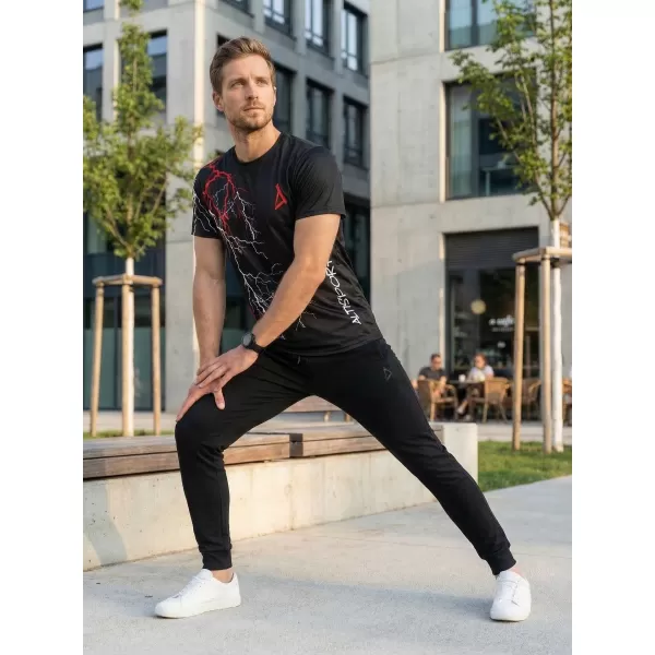  Premium-T-Shirt für Herren ALTISPORT VOJ/ALM004TR01 SCHWARZ UND ROT 