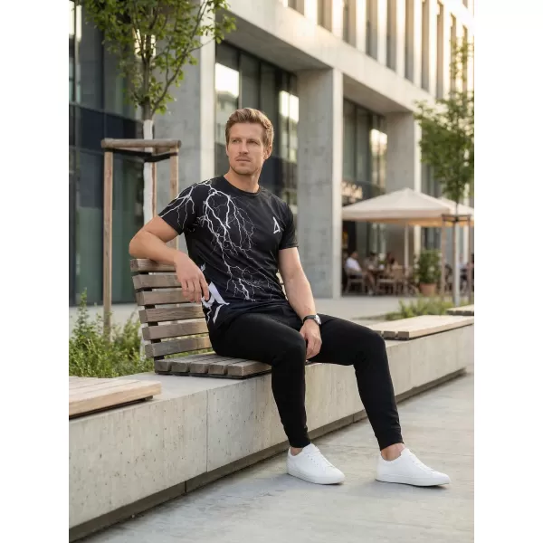  Premium-T-Shirt für Herren ALTISPORT VOJ/ALM004TR01 SCHWARZ UND WEIß 