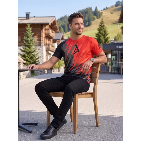  Hochwertiges Funktions-T-Shirt für Herren ALTISPORT VOJ/ALM006TR01 SCHWARZ UND ROT 