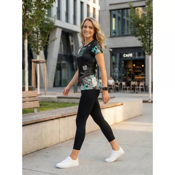  Hochwertiges Funktions-T-Shirt für Damen ALTISPORT VOJ/ALW009TR01 SCHWARZ/TÜRKIS 