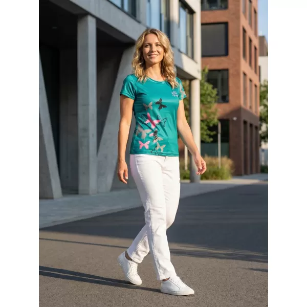  Hochwertiges Funktions-T-Shirt für Damen ALTISPORT VOJ/ALW002TR01 SMARAGD/HELLROSA 
