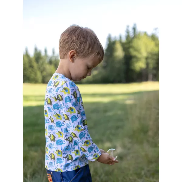  Langes Kinder -Shirt für Kinder WAMU SLŮŇATA WEIß/BLAU 