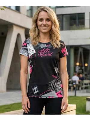Hochwertiges Funktions-T-Shirt für Damen ALTISPORT VOJ/ALW009TR01 SCHWARZ/HELLROSA