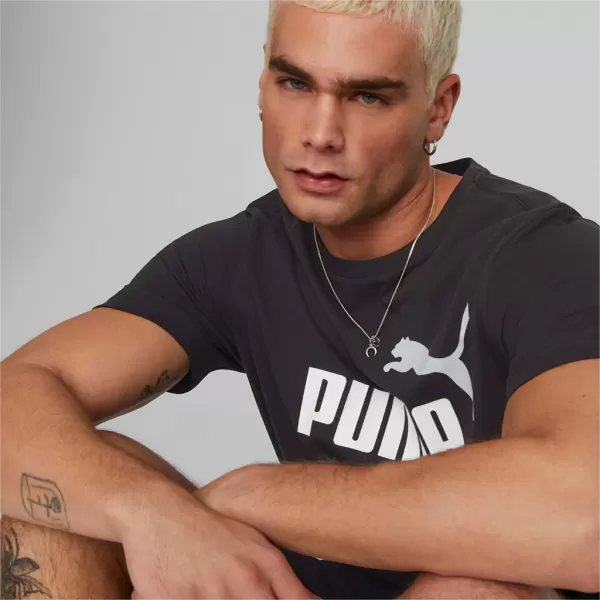  Herren-T-Shirt PUMA ESS+ 2 COL LOGO TEE 586759-61 SCHWARZ 