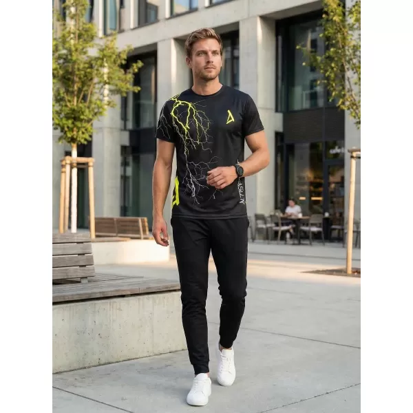  Premium-T-Shirt für Herren ALTISPORT VOJ/ALM004TR01 SCHWARZ UND GELB 