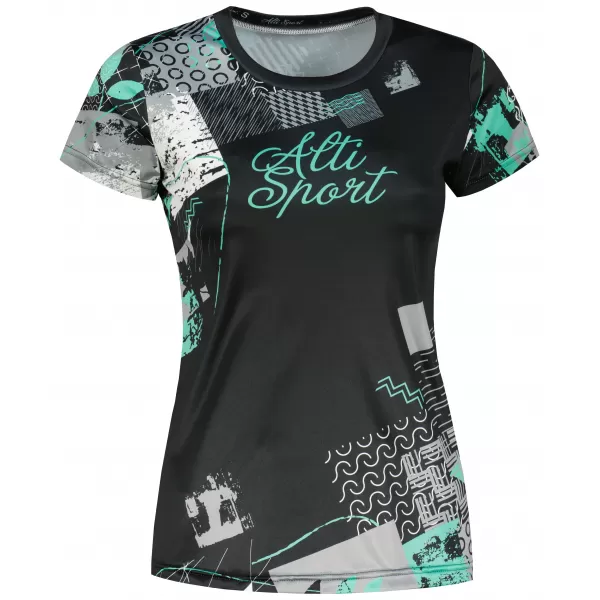  Hochwertiges Funktions-T-Shirt für Damen ALTISPORT VOJ/ALW009TR01 SCHWARZ/TÜRKIS 