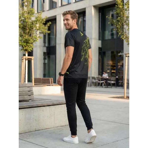  Premium-T-Shirt für Herren ALTISPORT VOJ/ALM004TR01 SCHWARZ UND GELB 