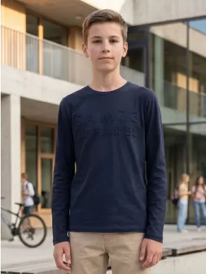 Jungen-T-Shirt mit langen Ärmeln SAM 73 CELDOR KT 501 DUNKELBLAU