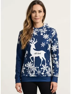 Premium-Sweatshirt für Damen ALTISPORT VOJ/ALWVN5MI01 NAVY BLAU