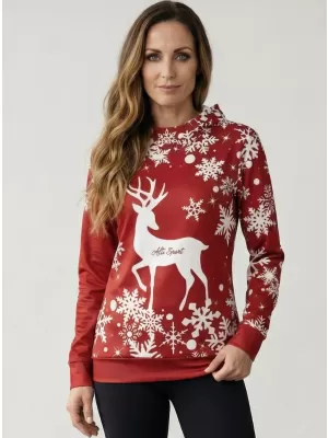 Premium-Sweatshirt für Damen ALTISPORT VOJ/ALWVN5MI01 ROT