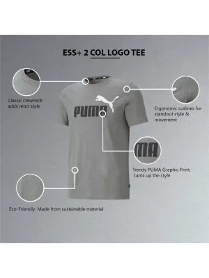 Herren-T-Shirt PUMA ESS+ 2 COL LOGO TEE 586759-03 GRAU
