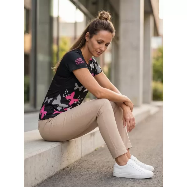  Hochwertiges Funktions-T-Shirt für Damen ALTISPORT VOJ/ALW002TR01 SCHWARZ ROSA 
