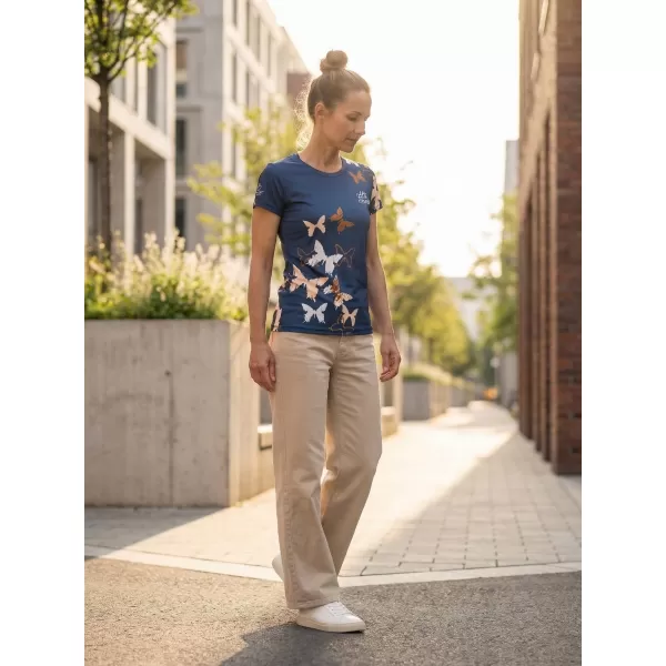  Hochwertiges Funktions-T-Shirt für Damen ALTISPORT VOJ/ALW002TR01 MARINE/BRAUN 