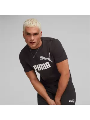 Herren-T-Shirt PUMA ESS+ 2 COL LOGO TEE 586759-61 SCHWARZ