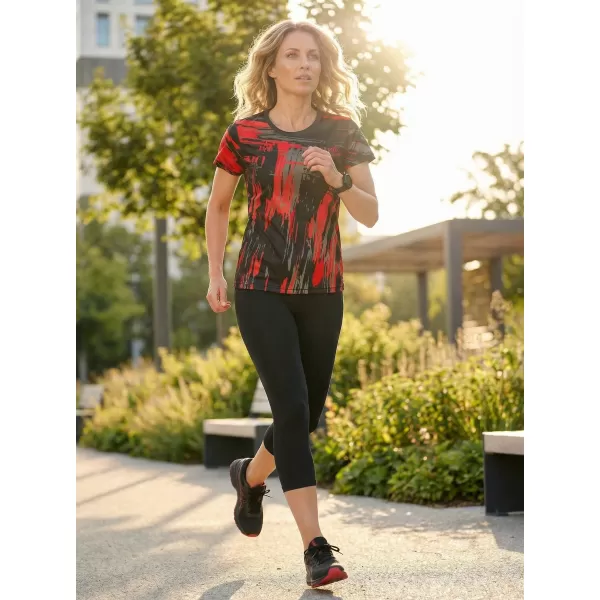  Hochwertiges Funktions-T-Shirt für Damen ALTISPORT VOJ/ALW010TR01 SCHWARZ UND ROT 