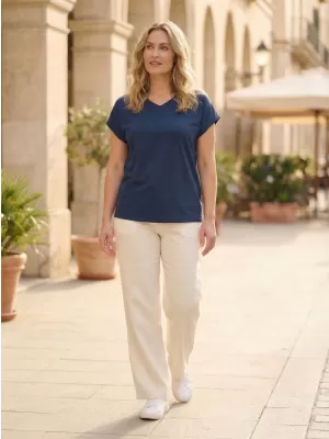 Damen-T-Shirt SAM 73 VITANI WT 898 STAHLBLAU