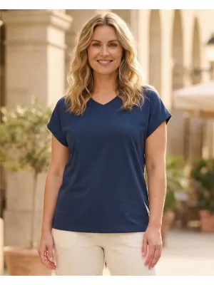 Damen-T-Shirt SAM 73 VITANI WT 898 STAHLBLAU